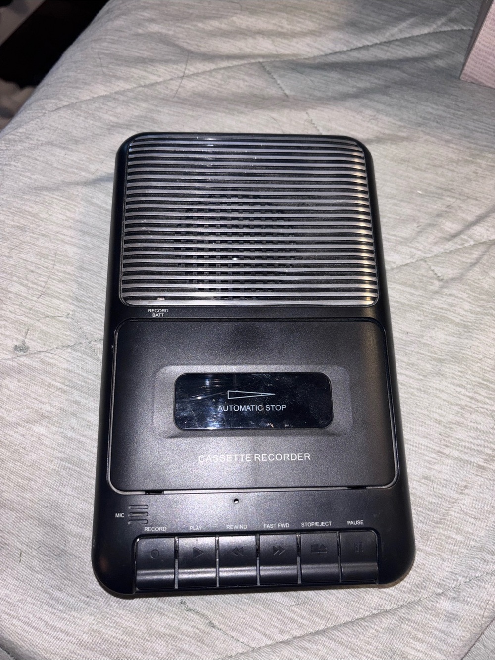 Portable Black Cassette Recorder with Built-in Speaker